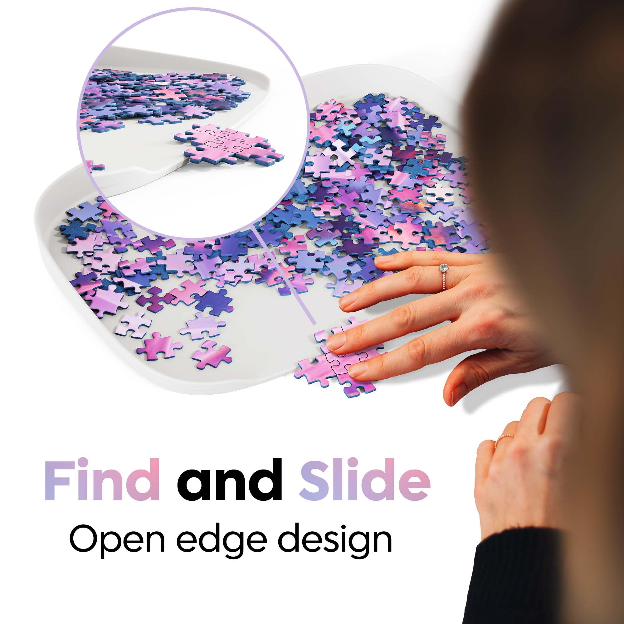 Puzzlup two stack design offers flexible setup for ongoing or later puzzling.