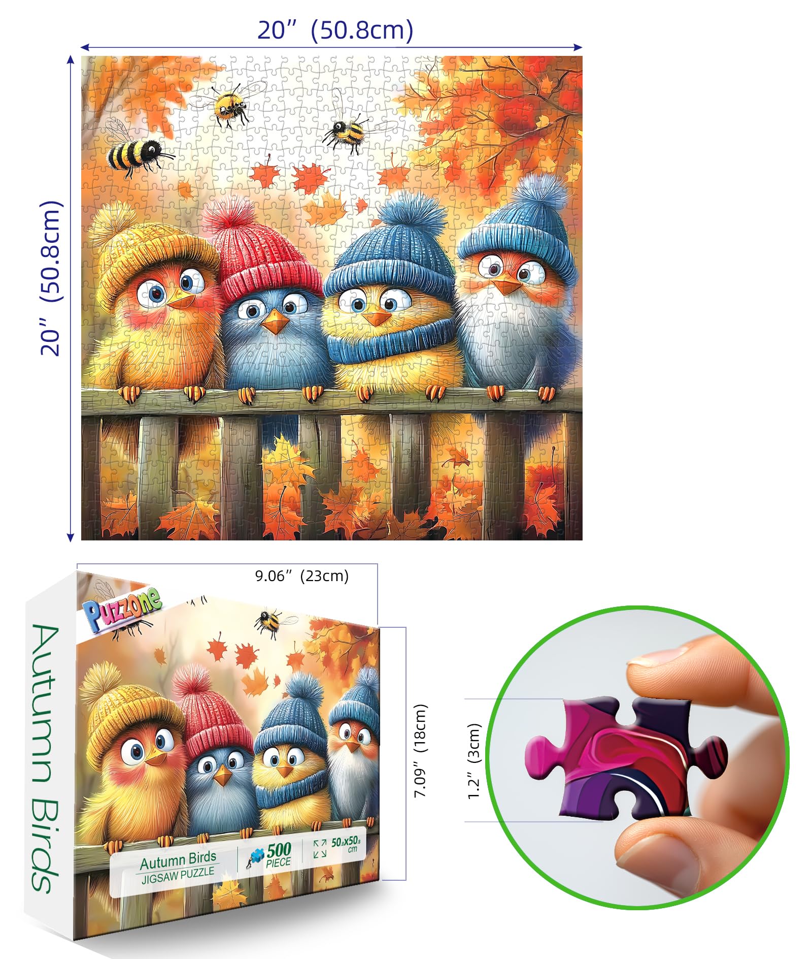 PuzzOne 500-piece jigsaw of birds offers a satisfying fall challenge.