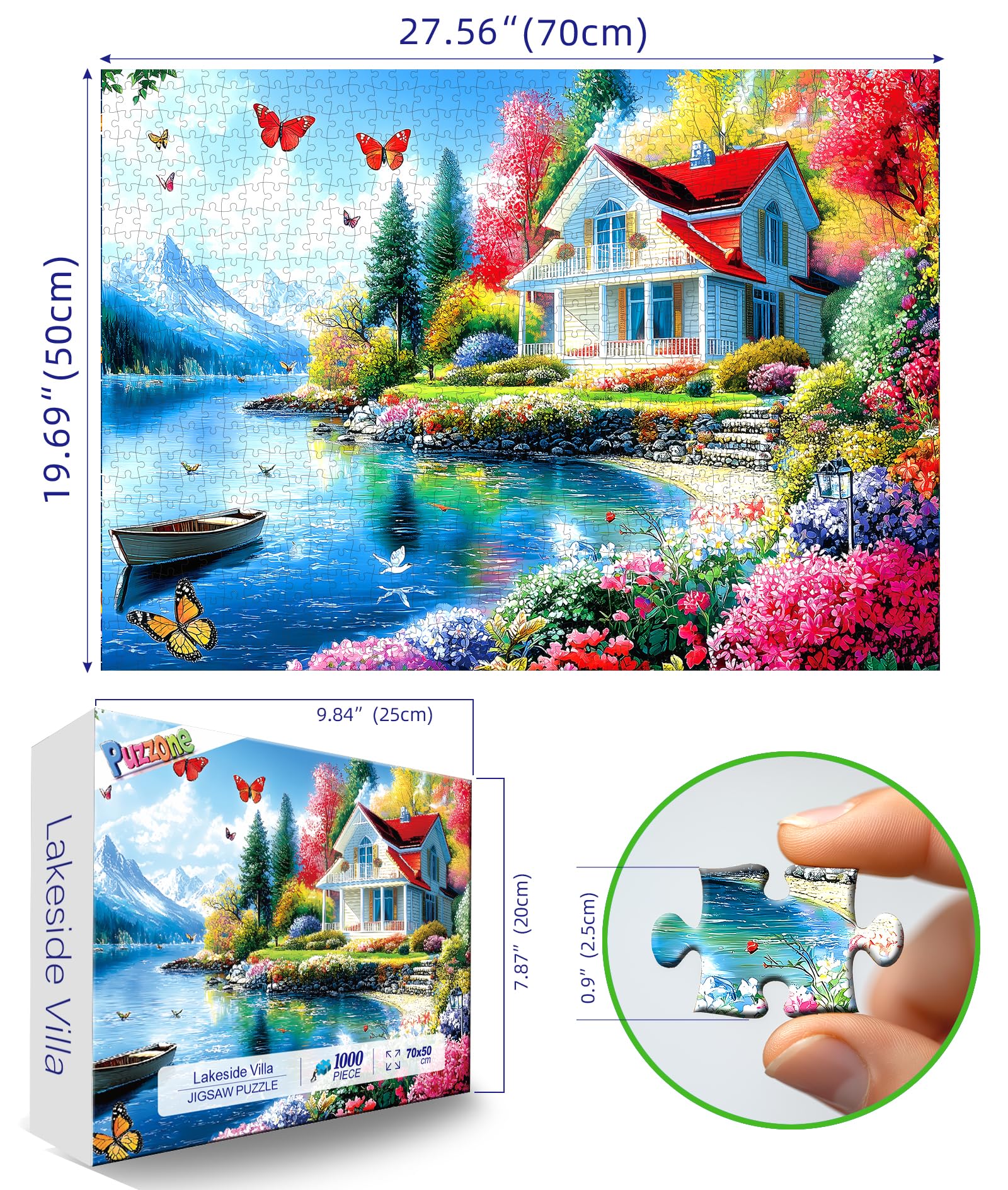 PuzzOne adult puzzle wall decor showcasing lakeside scenery for cozy living spaces.