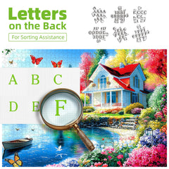 PuzzOne back-side letter guides aid smoother puzzle assembly.
