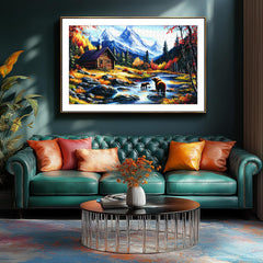 PuzzOne bears-cabin-autumn-scene shows a cozy setup perfect for family nights.
