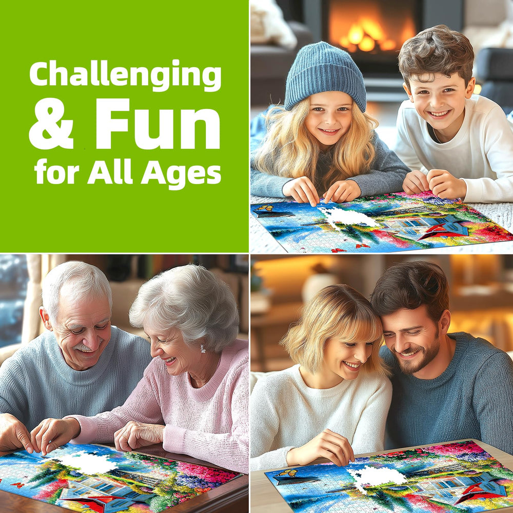 PuzzOne butterflies and flowers scene adds vibrant detail during puzzle play.