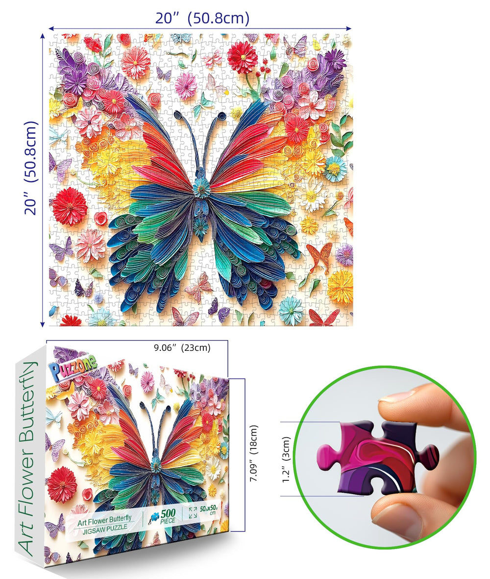 PuzzOne Colorful Papercraft Butterfly highlights vivid colors for immersive play