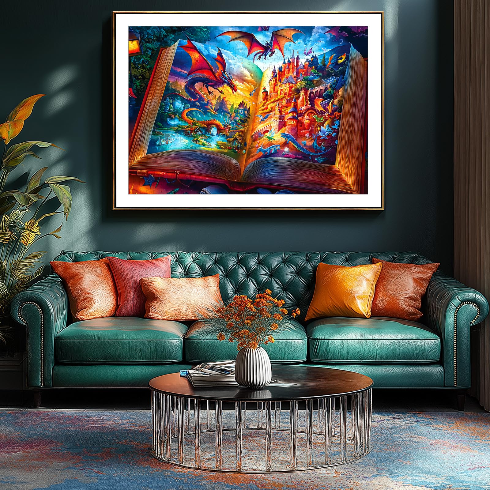 PuzzOne dragon valley wall art enhances any room decor.