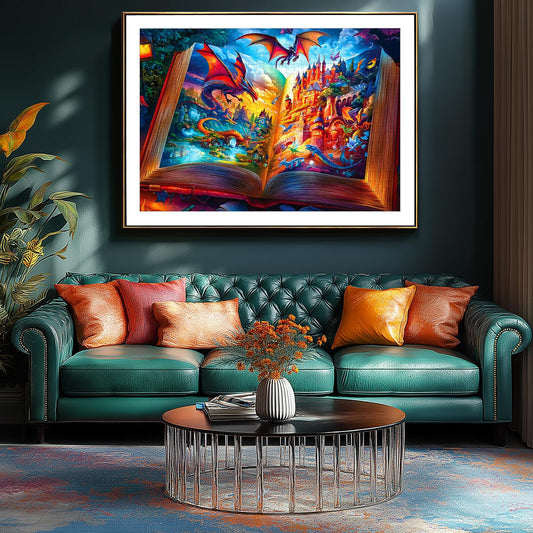 PuzzOne dragon valley wall art enhances any room decor.