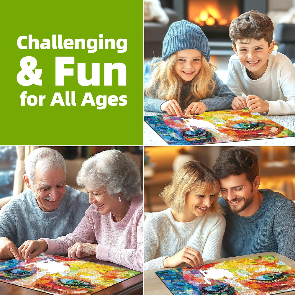 PuzzOne family puzzle night featuring the 1000-piece mosaic.