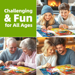 PuzzOne family puzzle night featuring the 1000-piece mosaic.