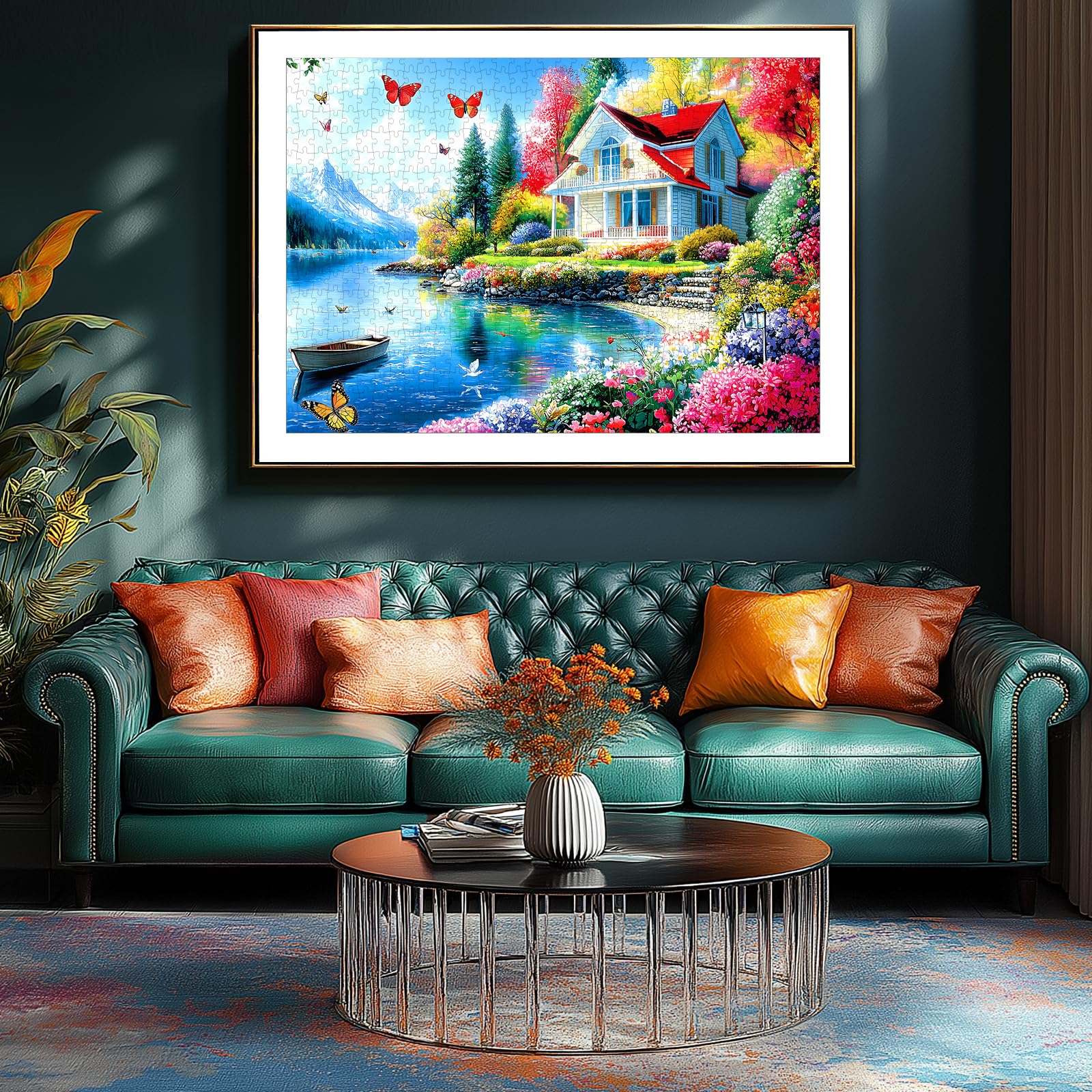 PuzzOne landscape puzzle with snowy mountains for calm, focused evenings.