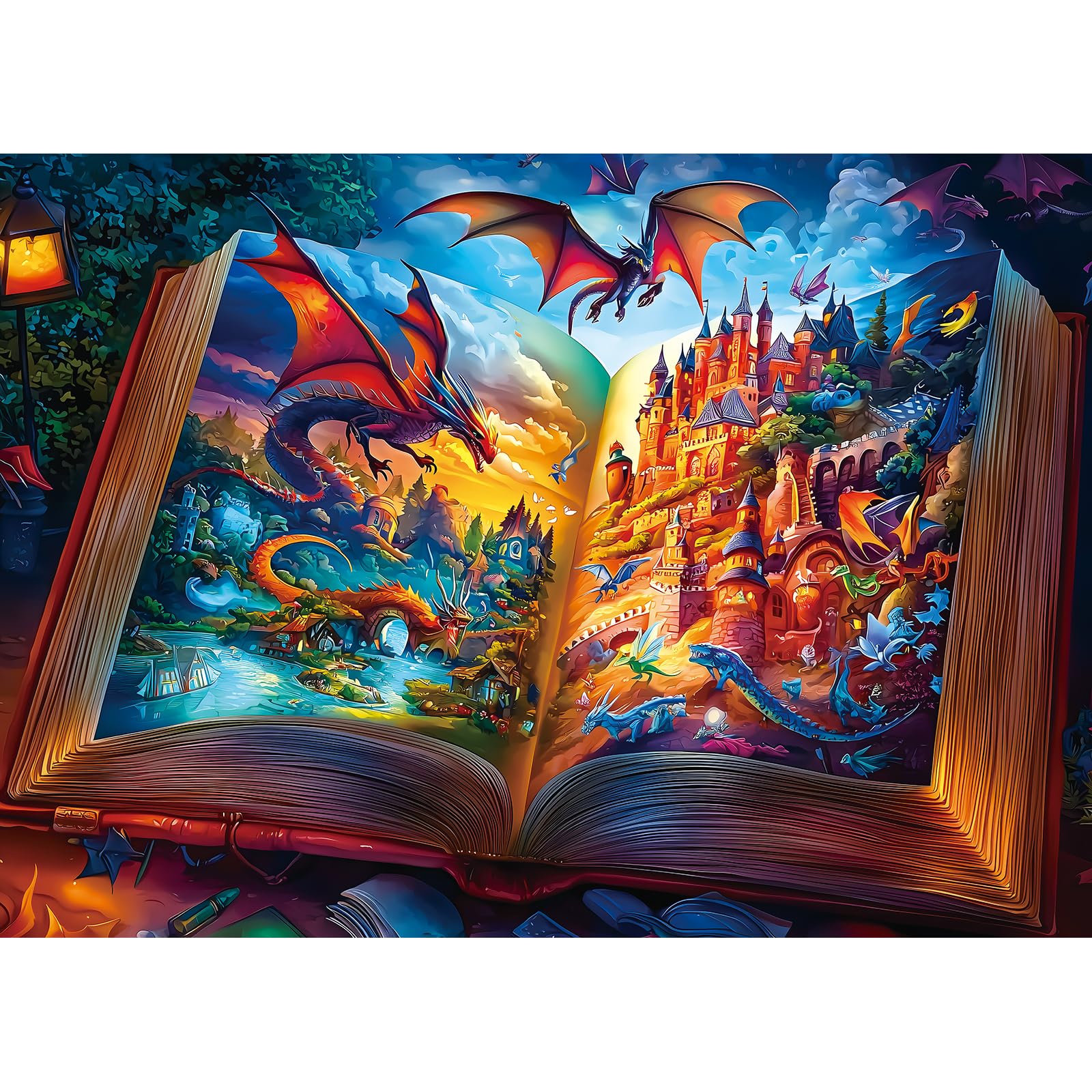 PuzzOne magical storybook puzzle with vibrant fantasy artwork.