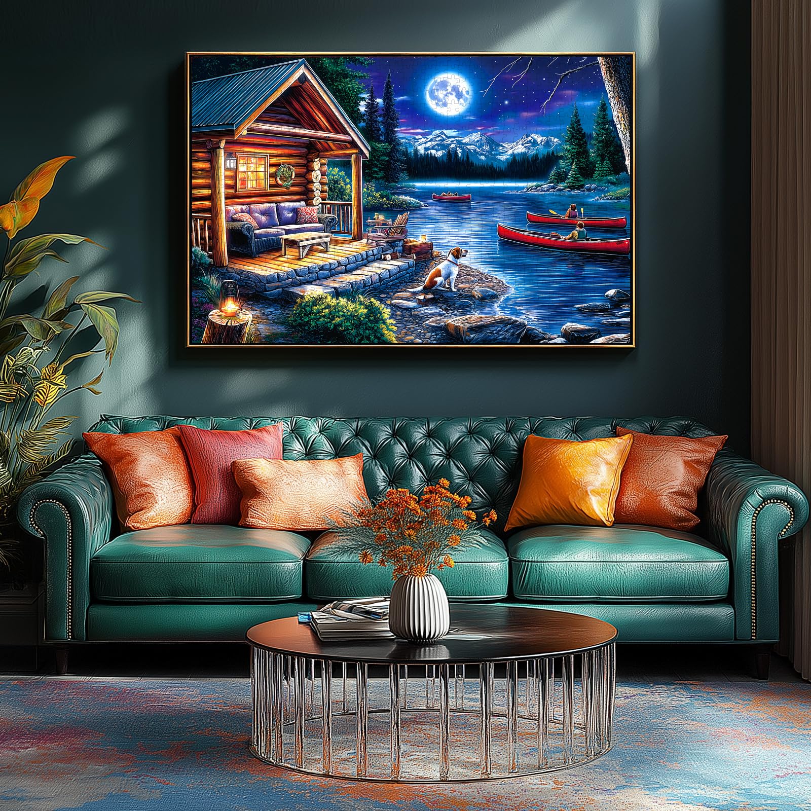 PuzzOne mountain and pine forest lake view inspires immersive puzzle solve