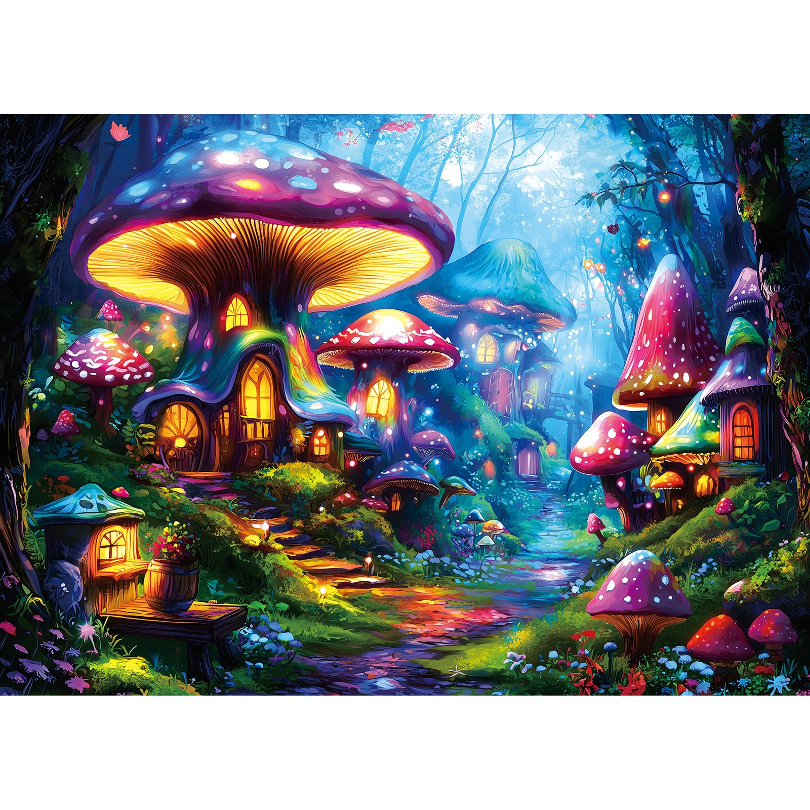 PuzzOne Mushroom Village puzzle box with premium packaging for gifting and storage.