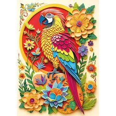PuzzOne parrot and floral design 1000-piece puzzle, vivid colors for immersive puzzling