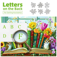 PuzzOne puzzle sorting with six sections A-F for efficient assembly.
