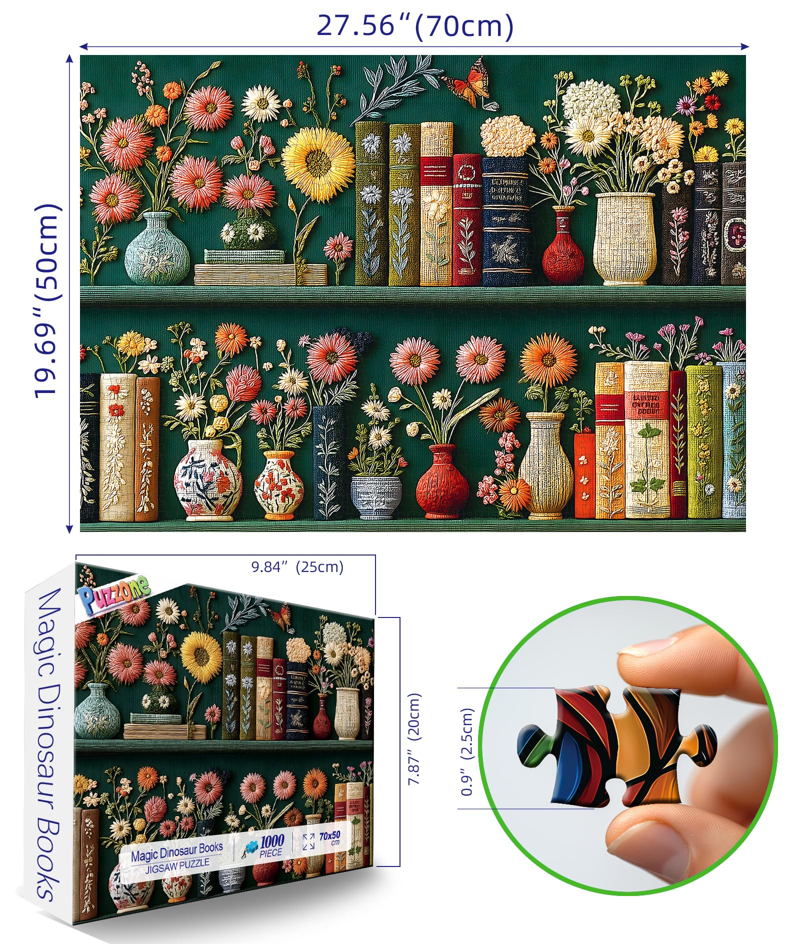 PuzzOne Wildflower Pages embroidery detail of flowers for visual richness