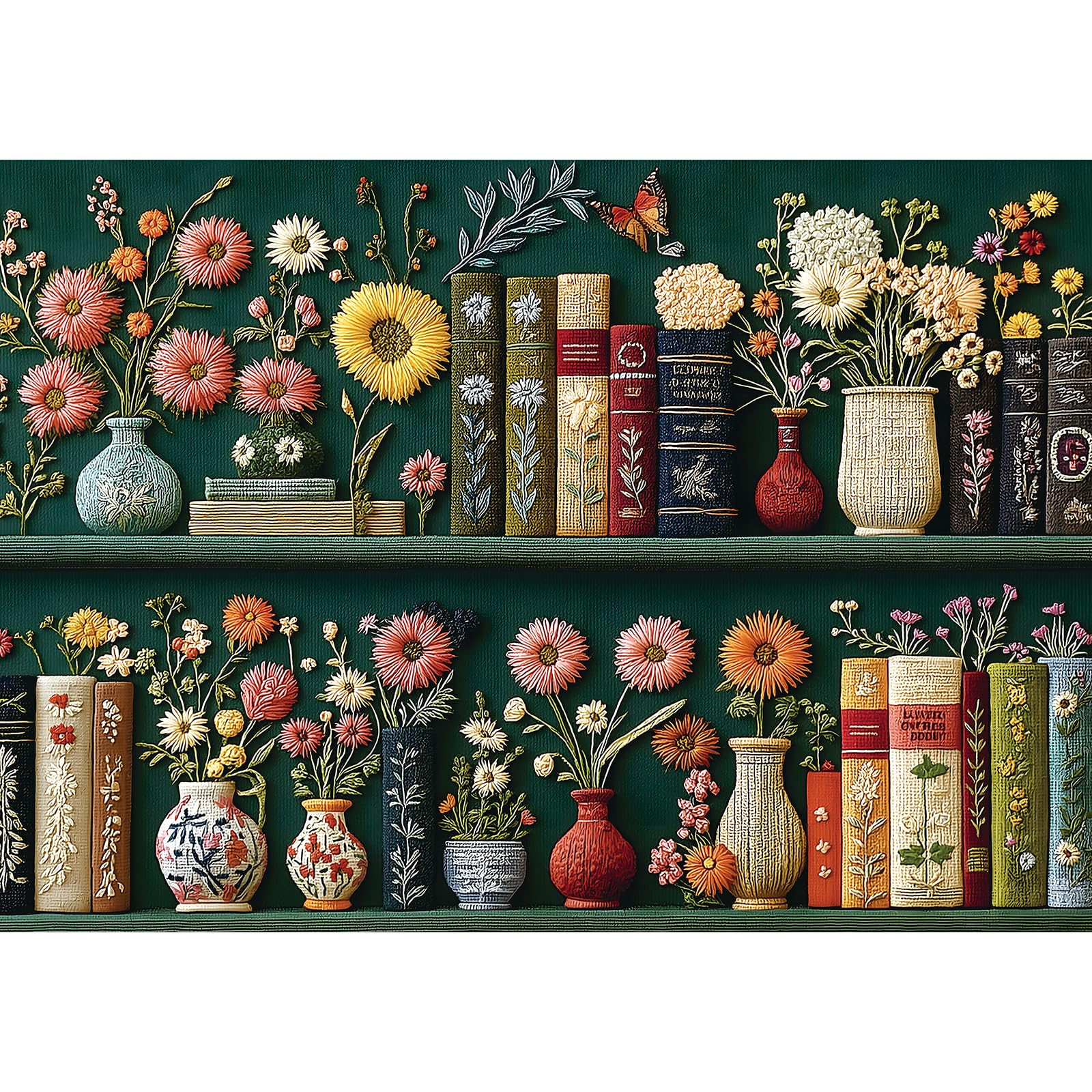 PuzzOne Wildflower Pages puzzle finished display for wall art