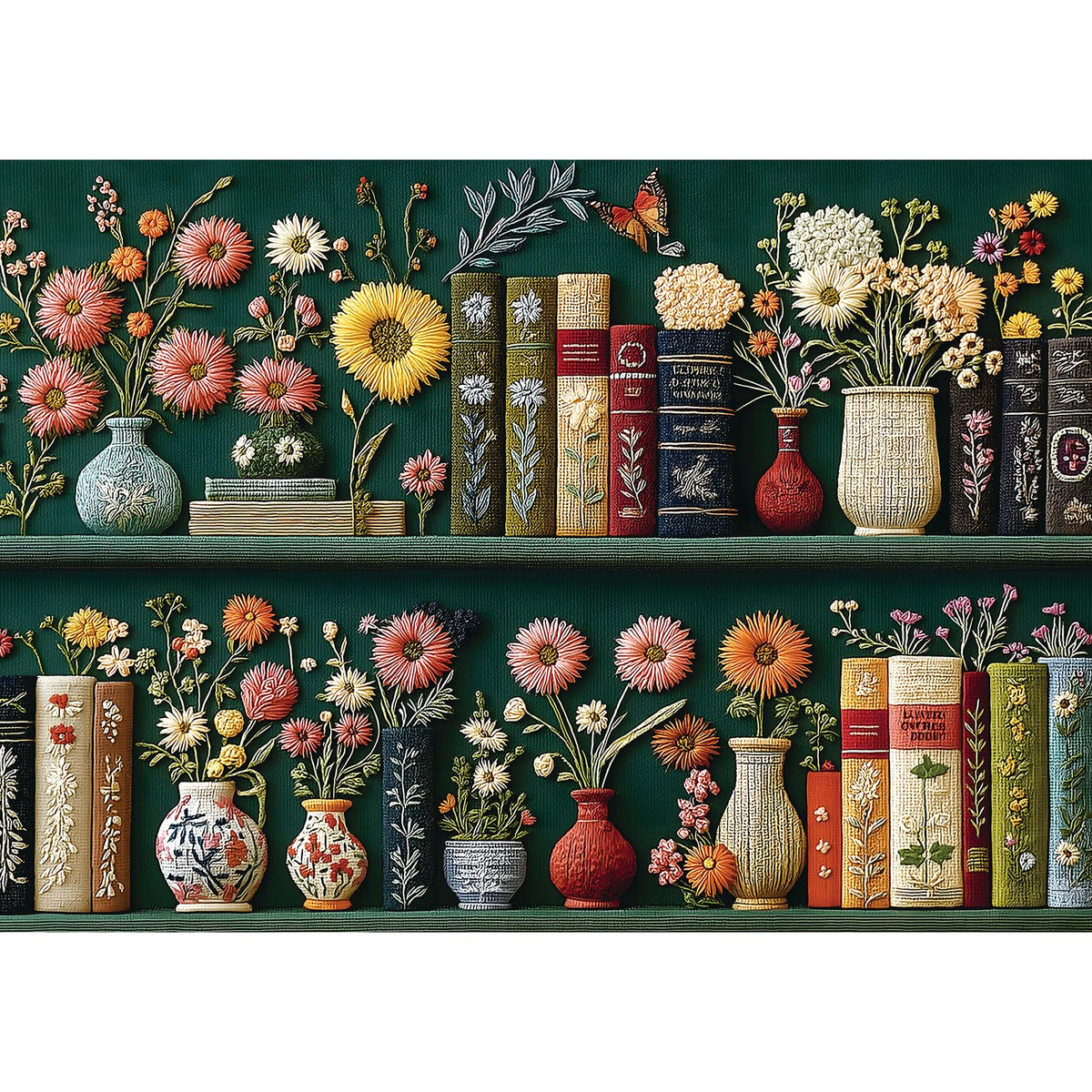 PuzzOne Wildflower Pages puzzle finished display for wall art