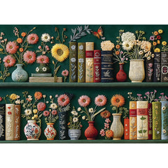 PuzzOne Wildflower Pages puzzle finished display for wall art