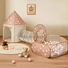 PXFAYSFQ 3-in-1 play tent front view, cozy and safe for toddlers.