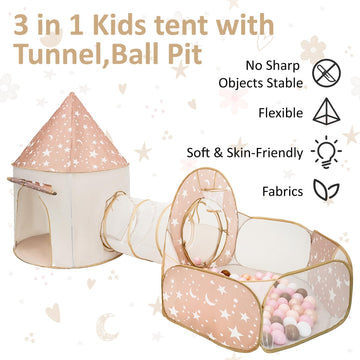 PXFAYSFQ connected tent and tunnel setup supports group play.