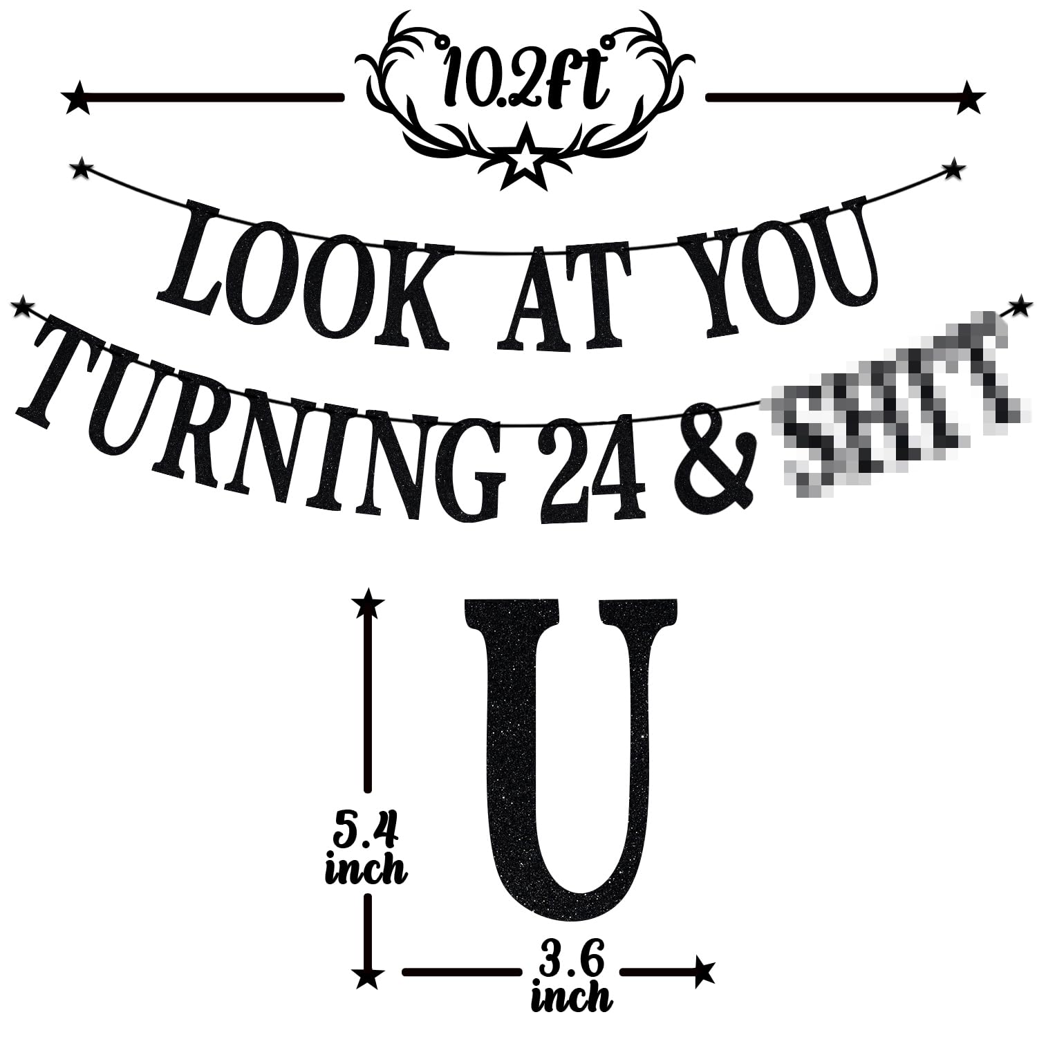 PYBHILK 24th birthday banner Level 24 Unlocked adds festive flair to any party wall