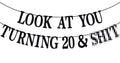PYBHILK black glitter banner for turning 20 creates a festive focal point.