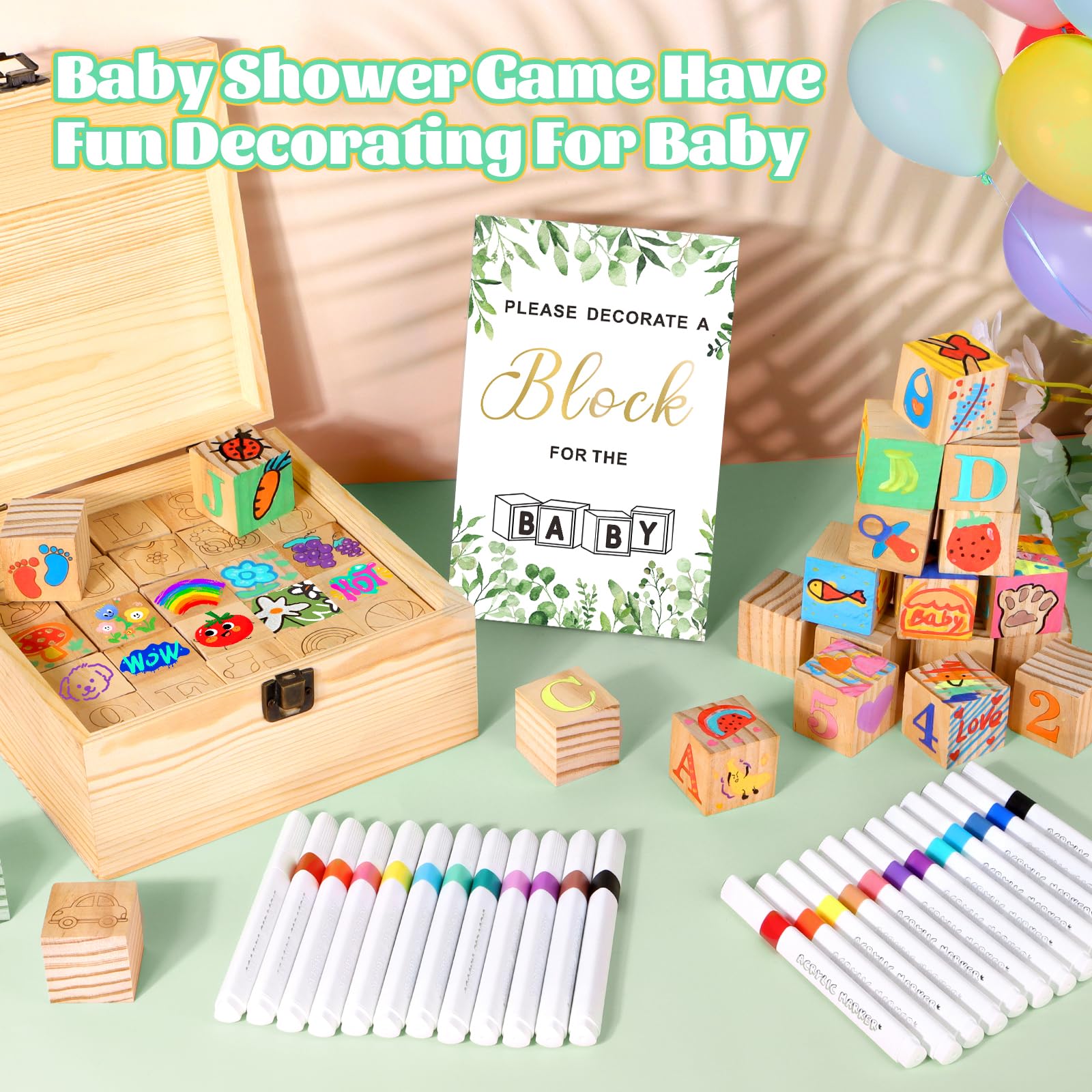 Pydeeirom wooden sign enhances baby shower decor