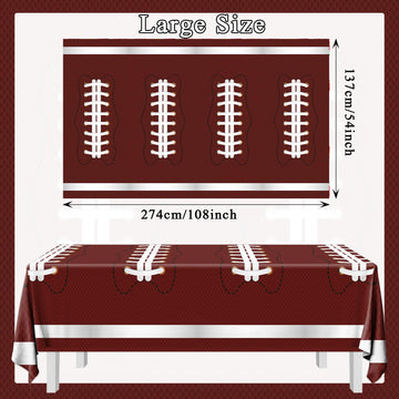 Pymurod tablecloth features football graphics to boost atmosphere on any dining surface.
