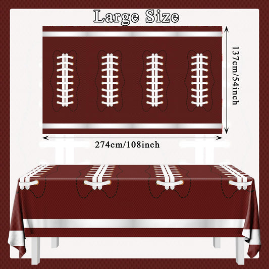Pymurod tablecloth features football graphics to boost atmosphere on any dining surface.