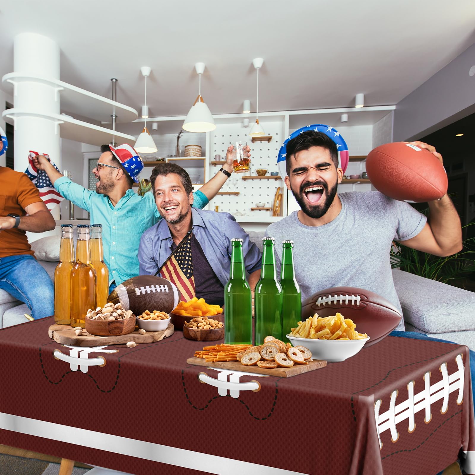 Pymurod football party decor adds a themed centerpiece to celebrations.