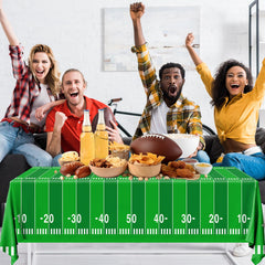 Pymurod tailgate-ready tablecloth creates a festive game-day vibe.