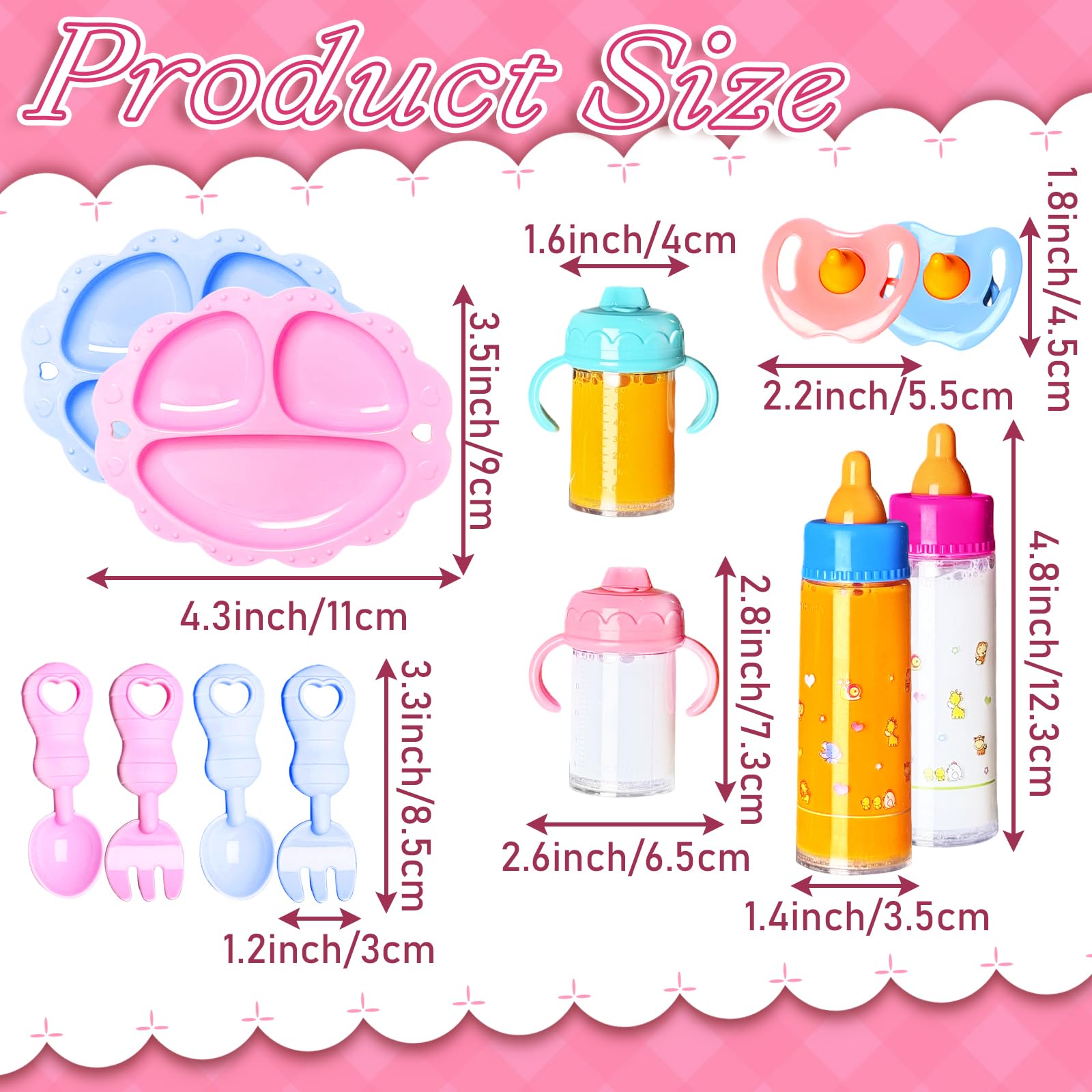 Pynqdfu baby doll bibs, keeps outfits clean during pretend meals.