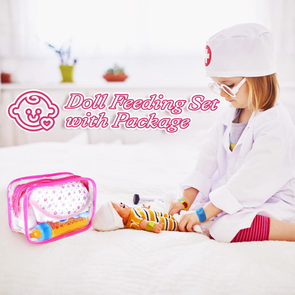 Pynqdfu pink storage bag, keeps doll accessories organized.