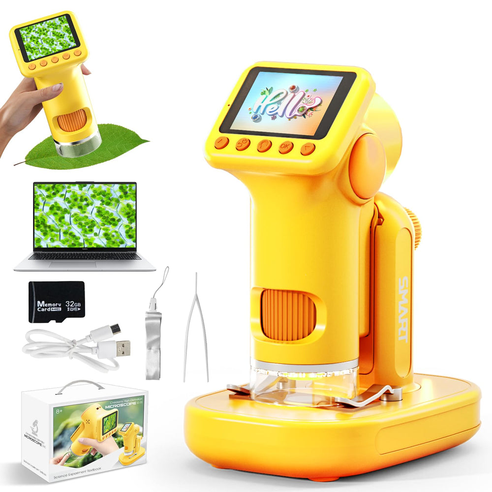 PYRODUM 1600x Kids Microscope screen view shows true-color details on the 2-inch IPS display.