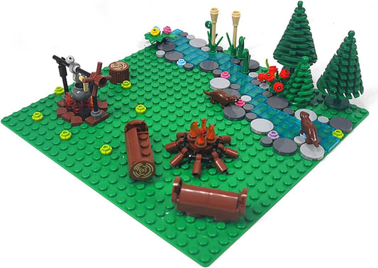 Pyrrhiax forest campfire block build encouraging outdoor storytelling