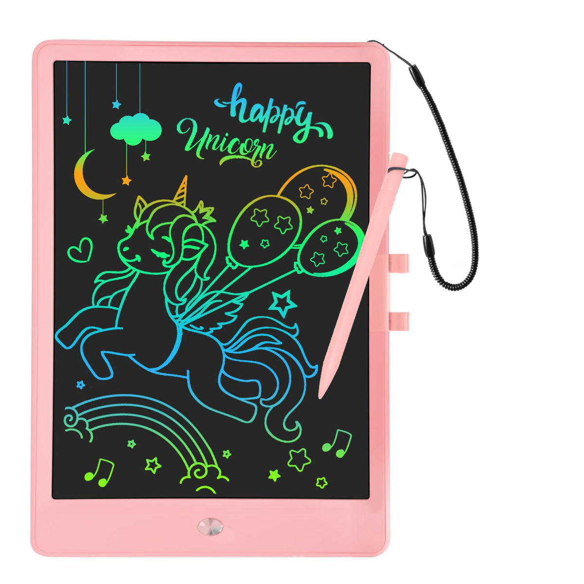 PYTTUR 10-inch LCD tablet front view for kids, ideal for drawing and learning.