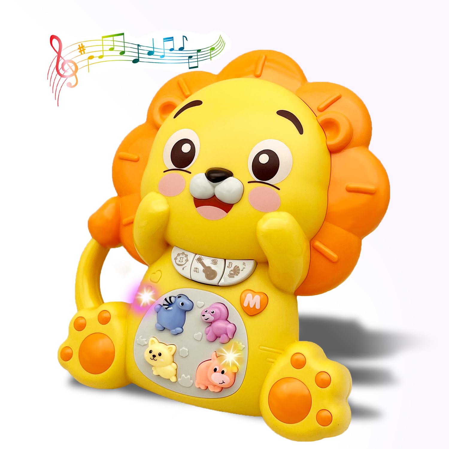 PYYCZA lion light-up toy promotes sensory play and color recognition.