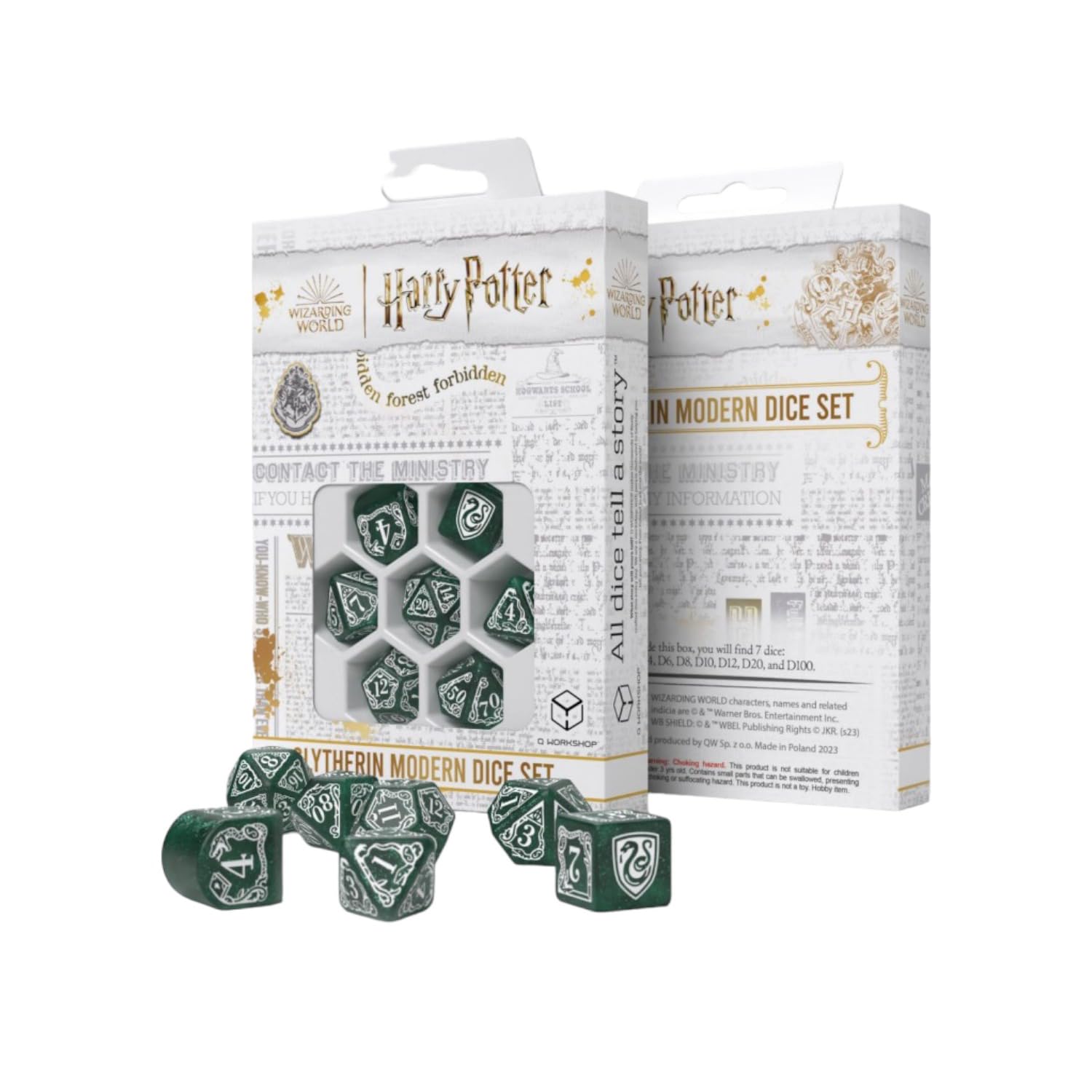 Q Workshop Harry Potter Gryffindor D4 dice with burgundy and gold engraving for precise rolls