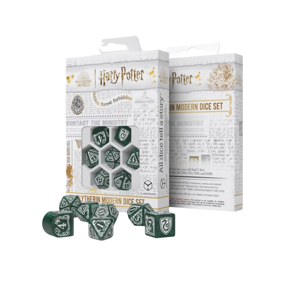 Q Workshop Harry Potter Gryffindor D4 dice with burgundy and gold engraving for precise rolls