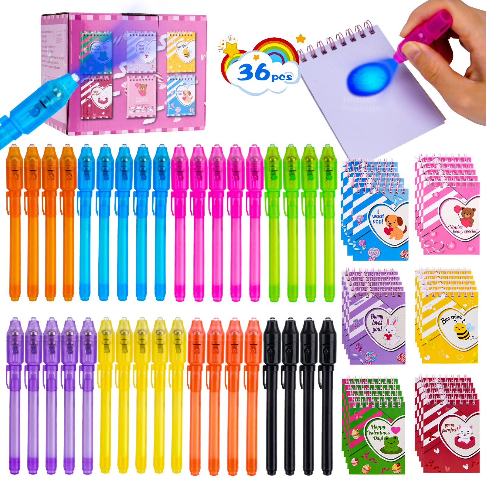 QANIY invisible ink pen with UV light reveals secret messages during playtime