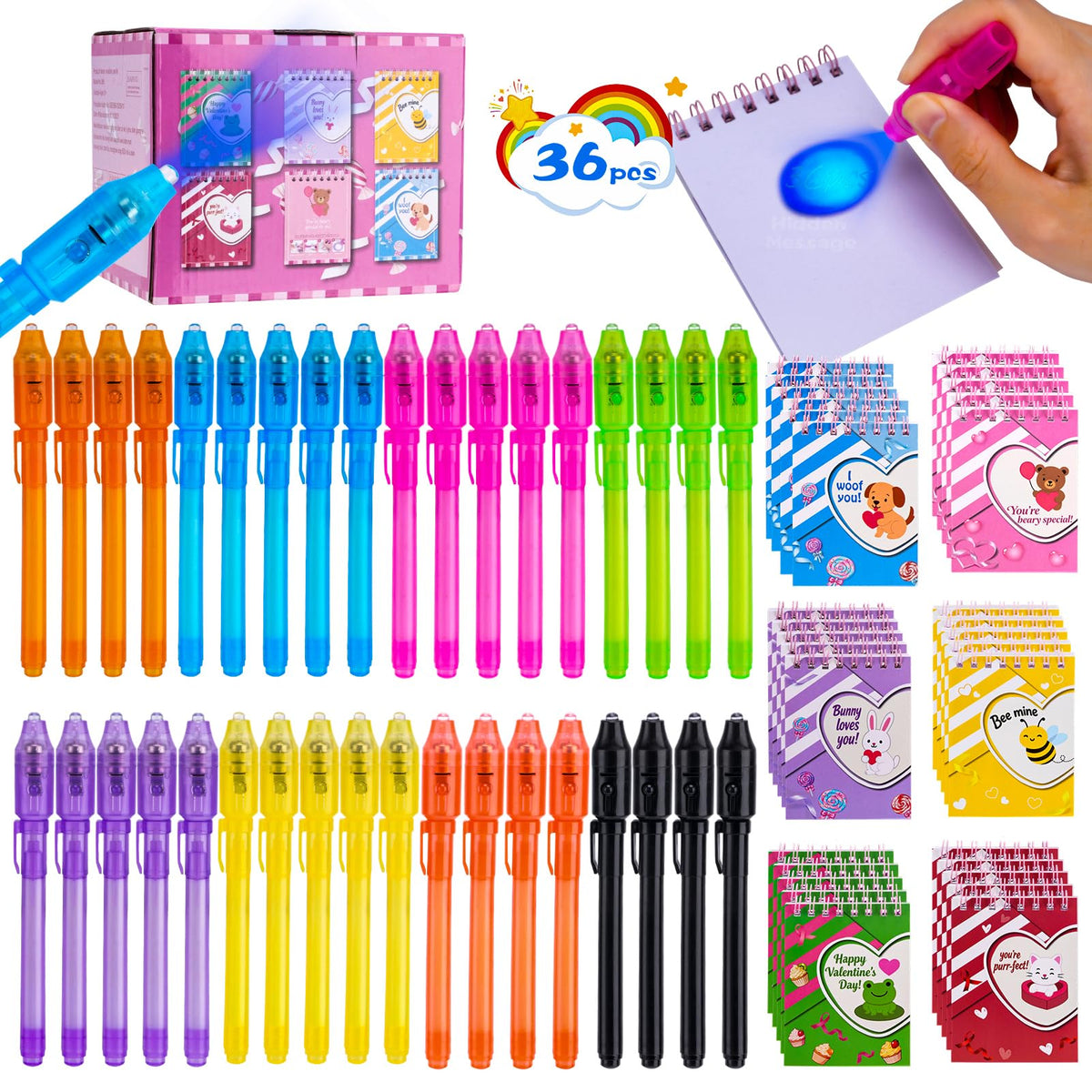 QANIY invisible ink pen with UV light reveals secret messages during playtime