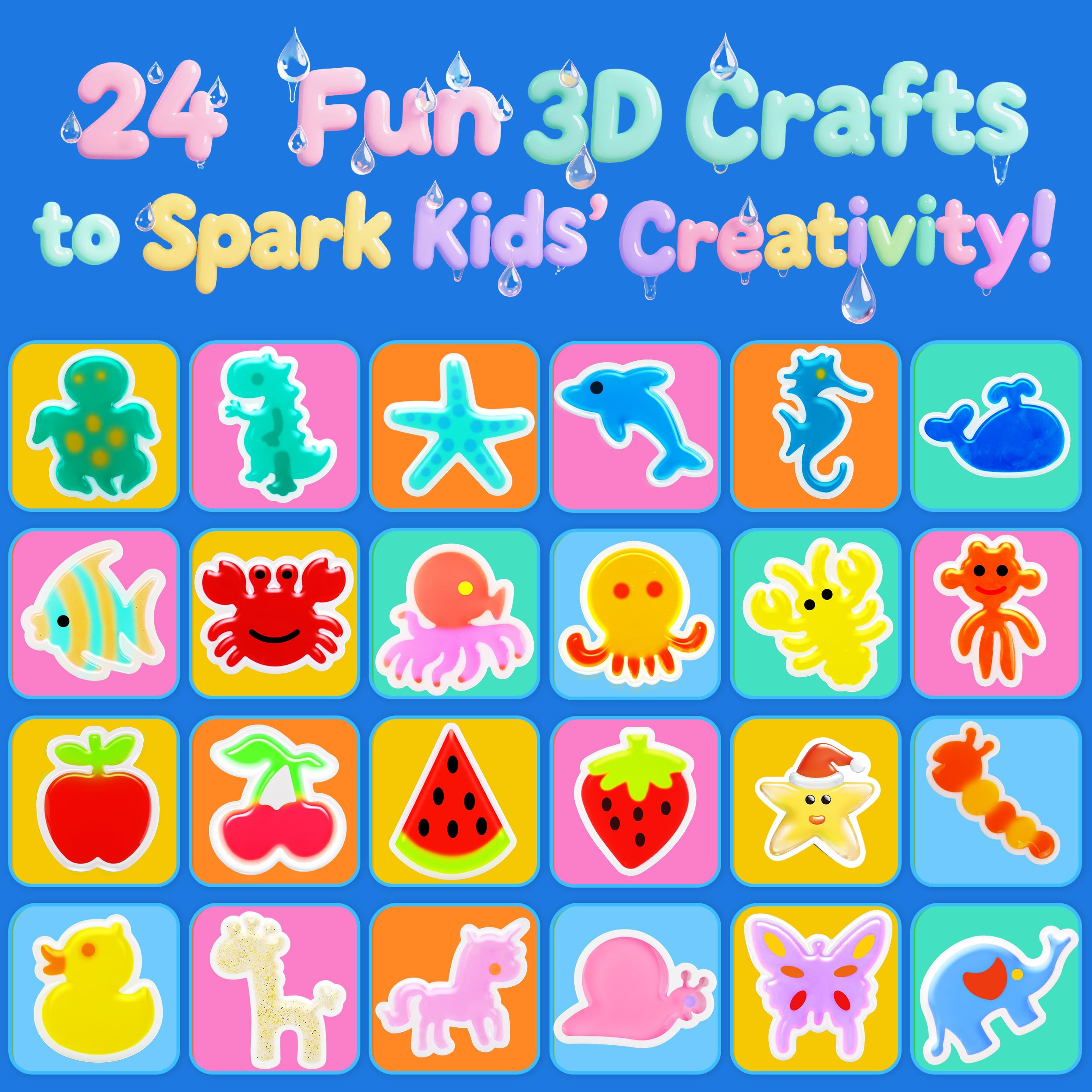 QANIY Magic Powder packs provide quick setting for fun 3D sea creatures