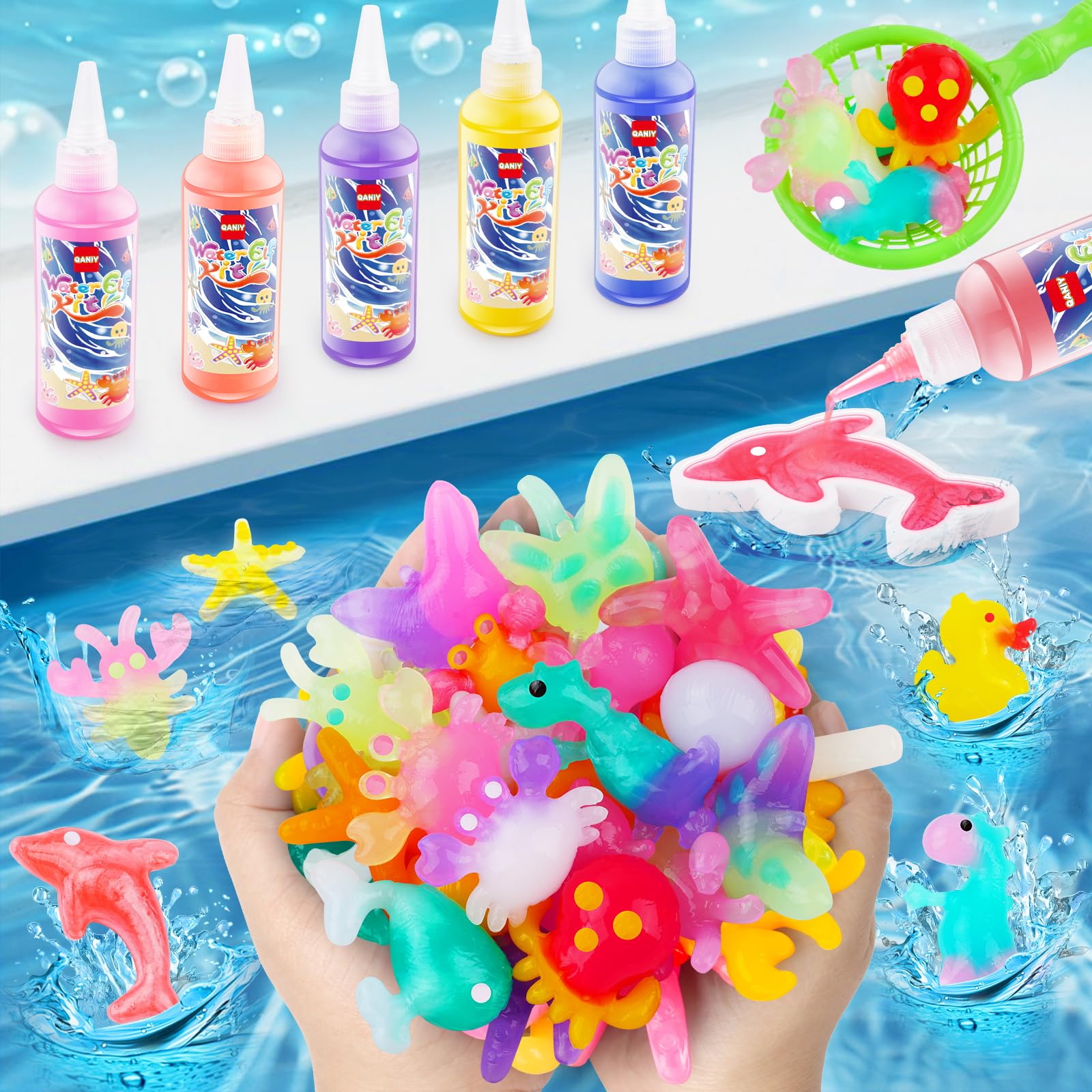 QANIY Magic Water Elf Kit: 14 vibrant gels for colorful aqua elves