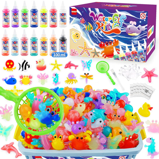 QANIY Magic Water Elf Kit: 12 molds for creative marine toy making
