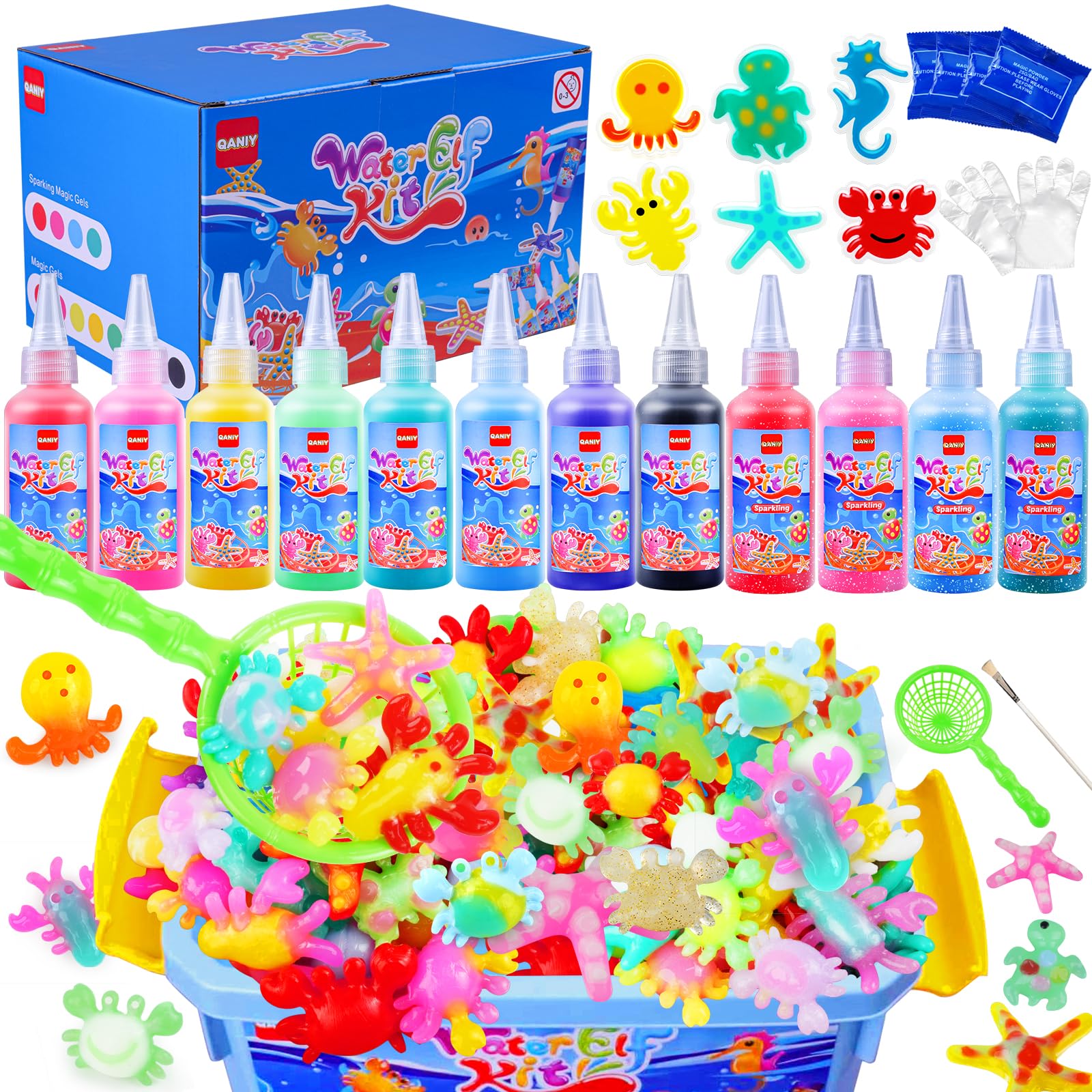 QANIY Magic Water Elf Kit with six molds for imaginative marine play