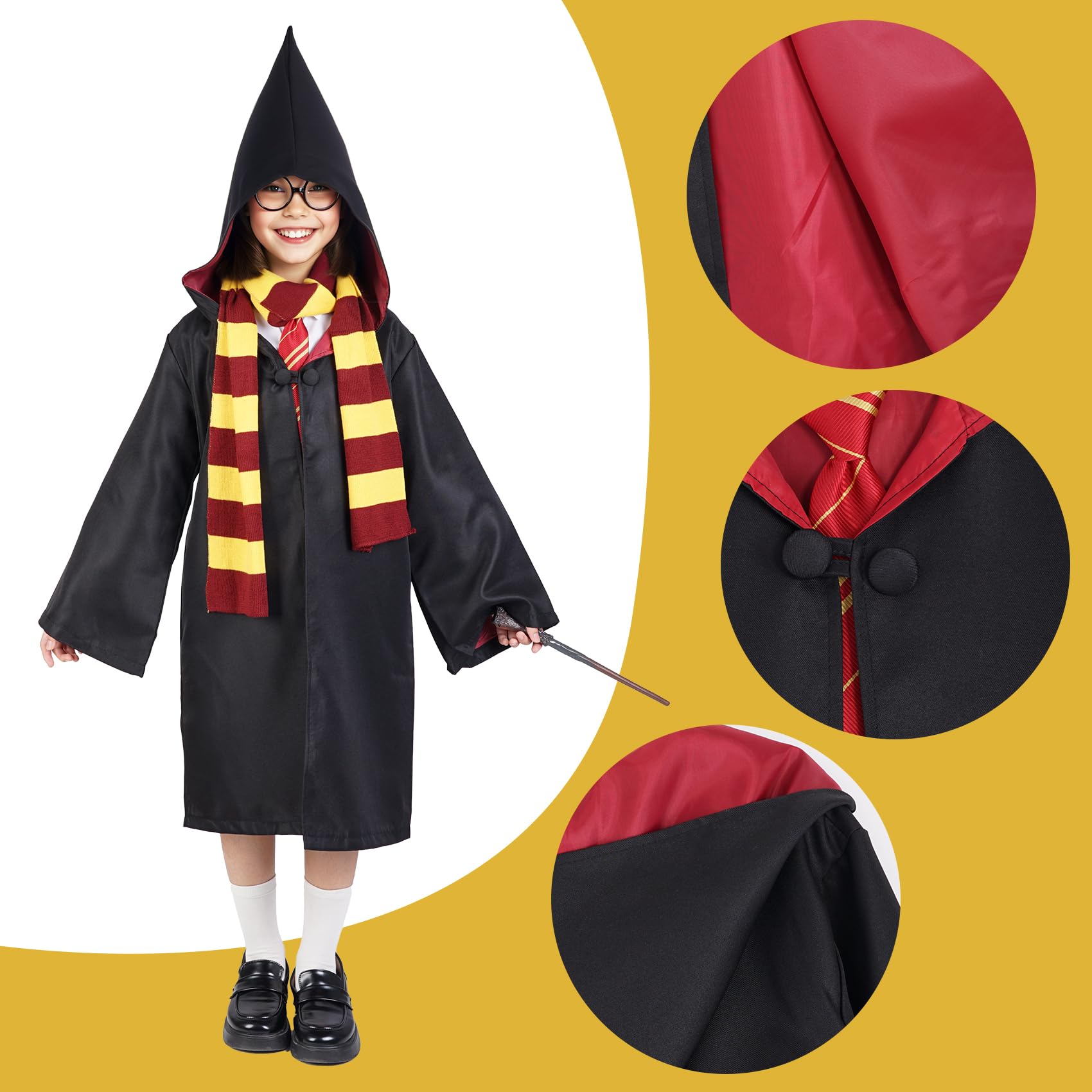 QAQ-COSPLAY Wizard costume set ready for party photos and creative play.