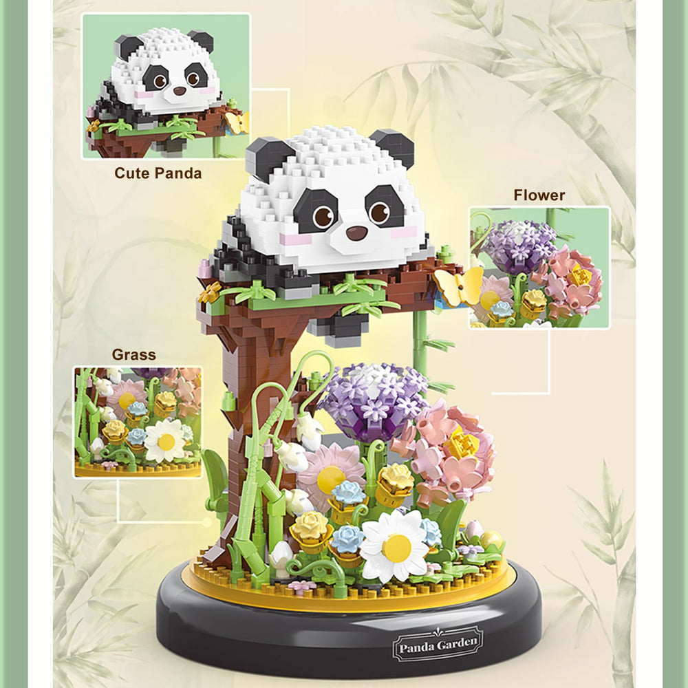 QARULUS Panda Flowers set with manuals helps families build together