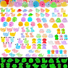QAUYETM 120pcs luminous mini resin animals for immersive miniature displays and fairy gardens