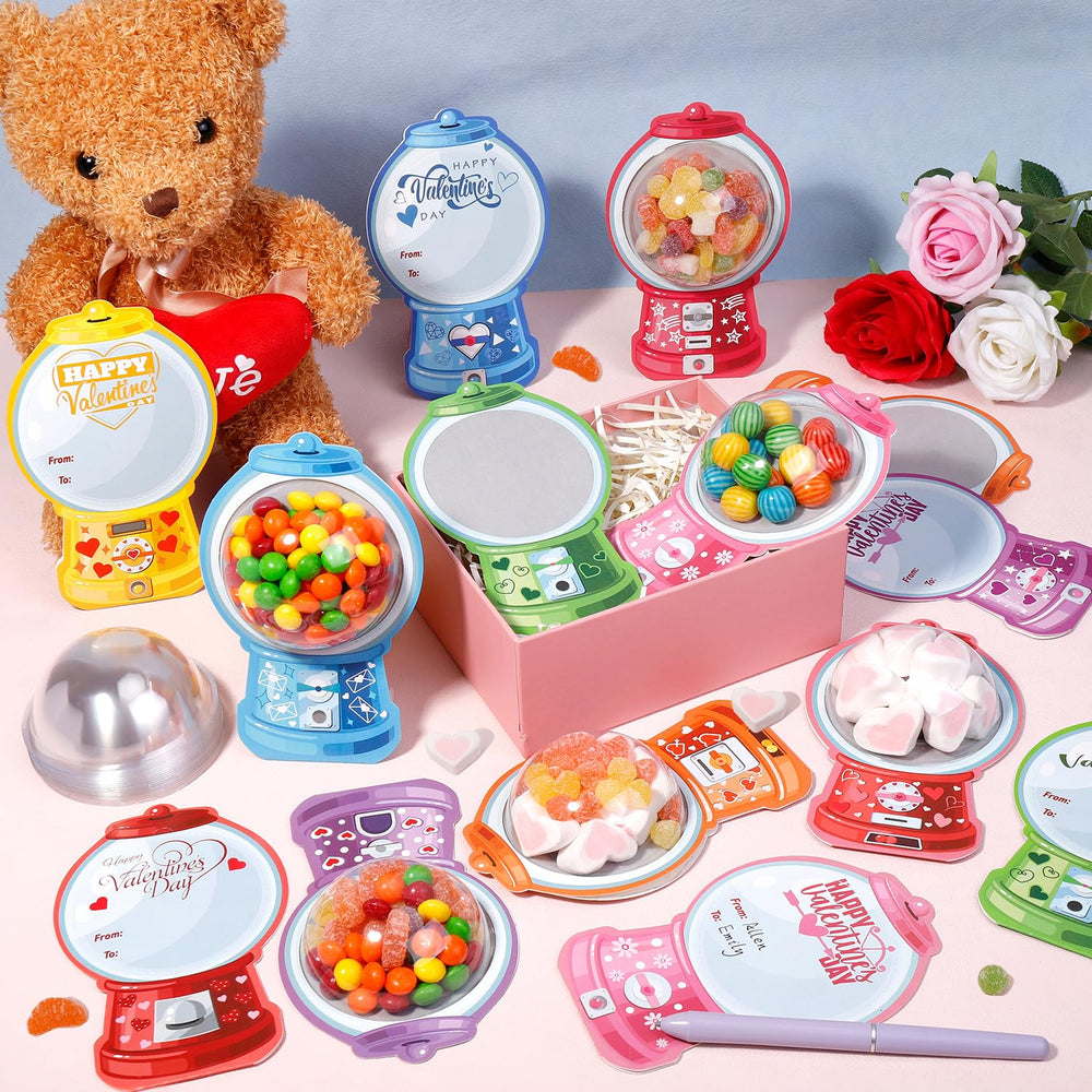Bubble gum dome valentines cards by QAUYETM featuring vibrant designs for kids.