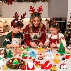 QAUYETM assorted Christmas figurines collection for DIY decor and gifts.