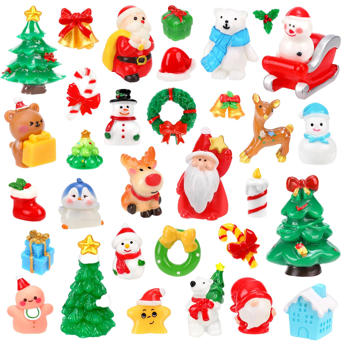 QAUYETM Santa figurine for festive table decor and holiday village displays.
